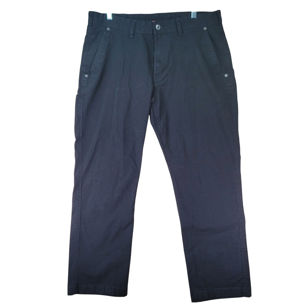 Eddie Bauer Utility Pant Mens 36x28.5 Black Canvas Stretch Workwear